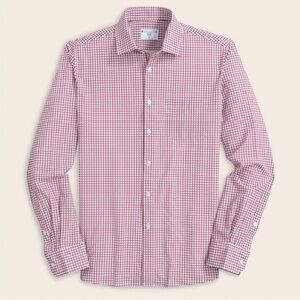 &Collar Performance Menswear Dress Shirt Range Shirt - Red and White w/ Blue